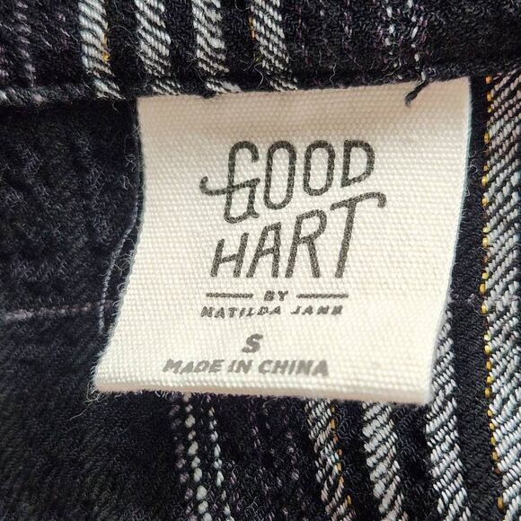 Good Hart Black and White Plaid Button Down Tunic Shirt Size Small - Picture 8 of 9